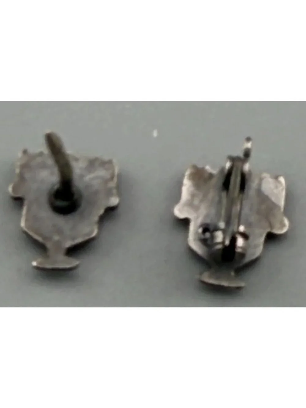 Vintage Menorah Star of David Lapel Pins Judaica Silver Plate Pair Mixed Backs